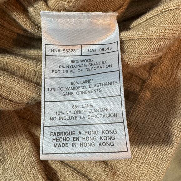 Nike Golf Women's sz Large Tan V-Neck Long Sleeve Knit Sweater Wool Blend - Picture 6 of 9